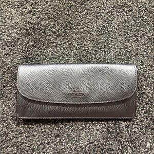 Coach Metallic Gray Leather Wallet